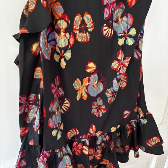 Ulla Johnson Candace Asymmetrical Ruffled Cocktail Dress Floral Lune Size 12 - Picture 12 of 16
